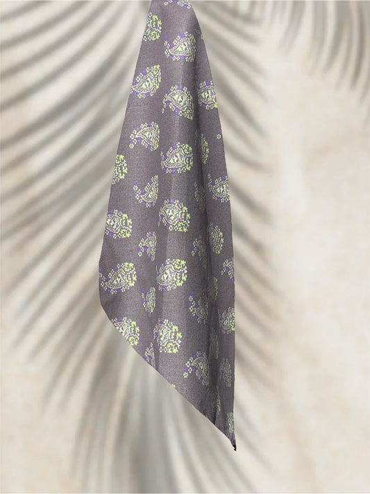 bandana gris paisley coton Valrôme made in France motif provencaux