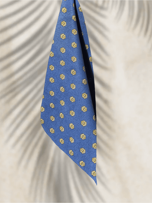 bandana bleu coton Valrôme made in France -motif provencaux