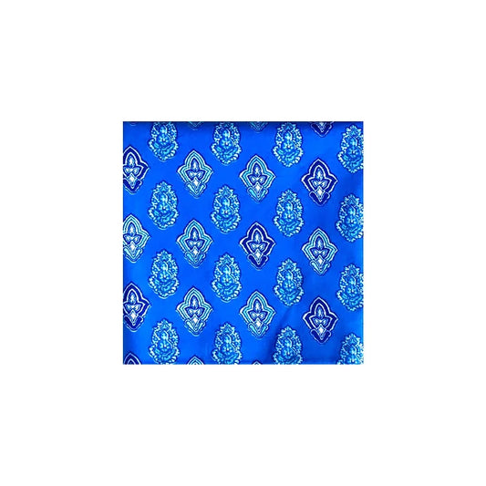 bandana bleu indiennes coton Valdrôme Made in France