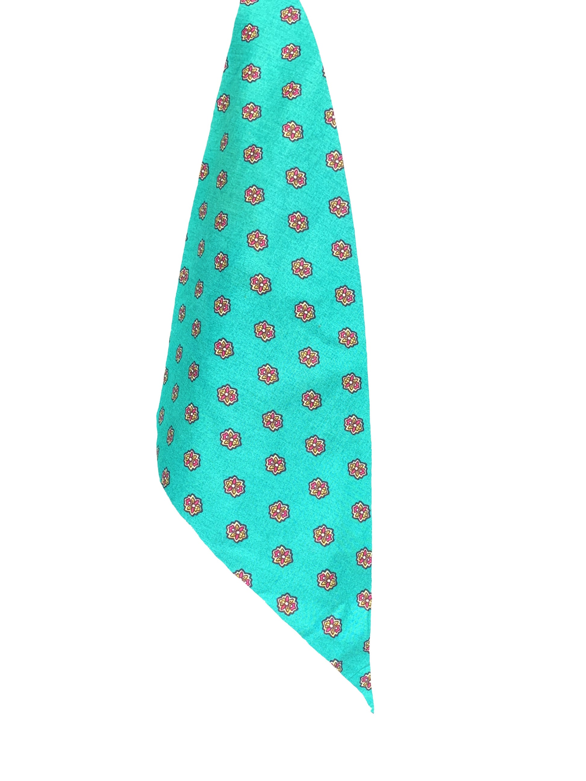 bandana turquoise coton Valdrôme Made in France 