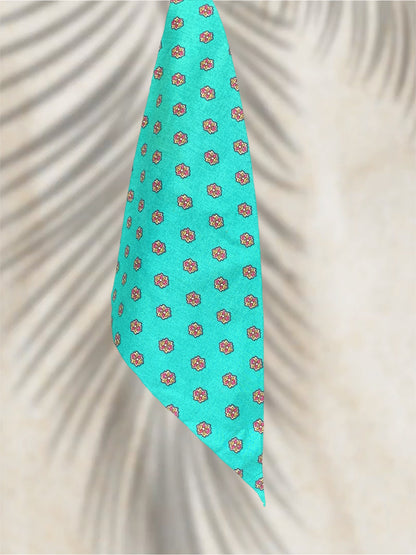 bandana turquoise coton Valdrôme Made in France 