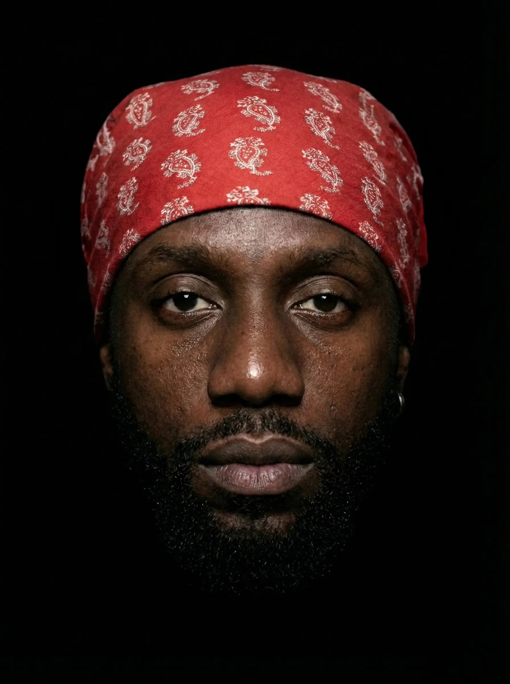 Bandana rouge motif paisley provençal coton made in France accessoire classique intemporel